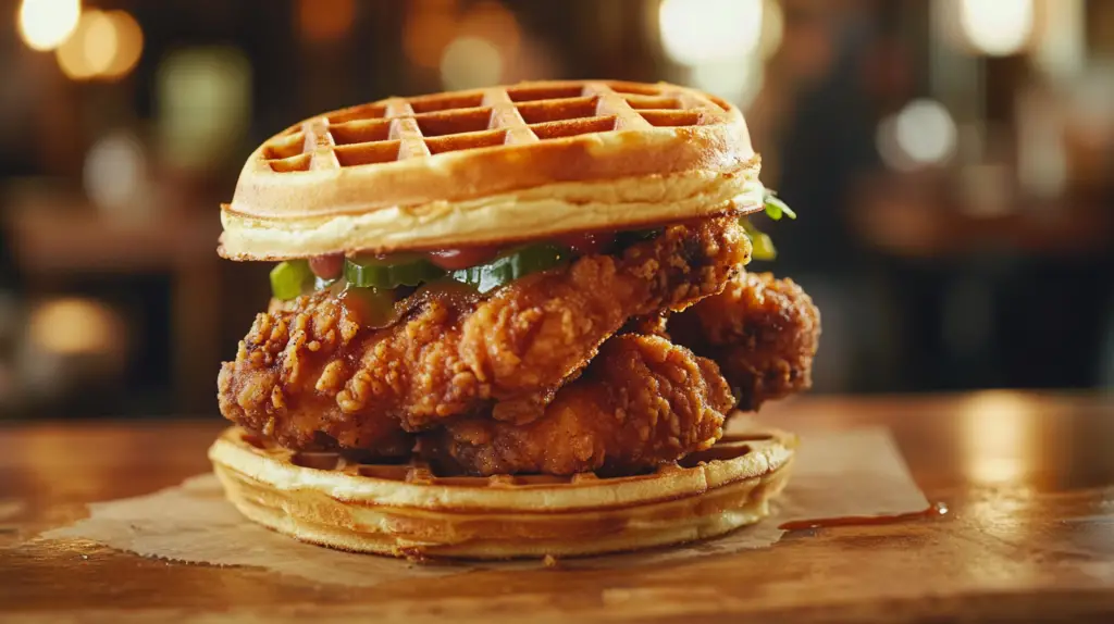 Why do people like chicken and waffles together?