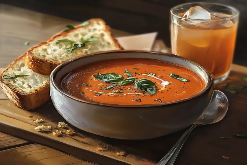 What is the origin of tomato soup with grilled cheese?