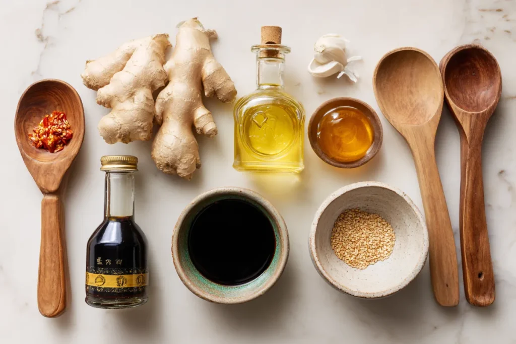 All Ingredients for Ginger Chicken Marinade