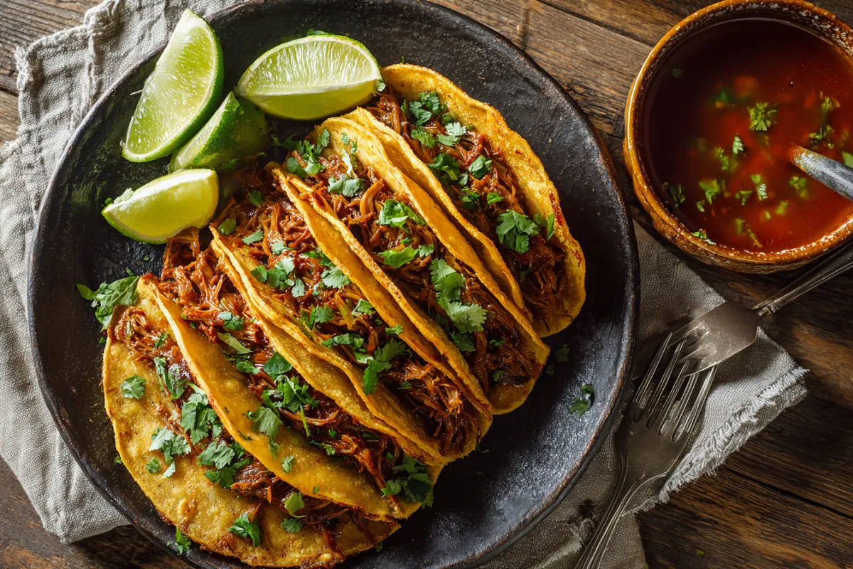 Vegan Mushroom Birria Tacos with Rich Consommé