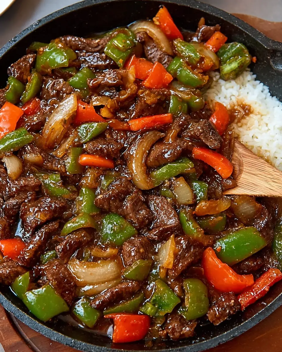 Pepper Steak with Garlic Rice