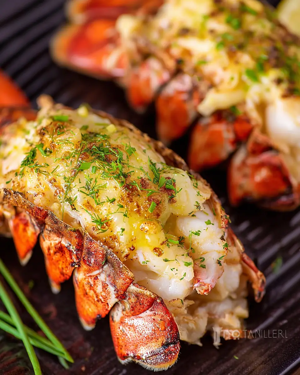 A delicious plate of Air Fryer Lobster Tails