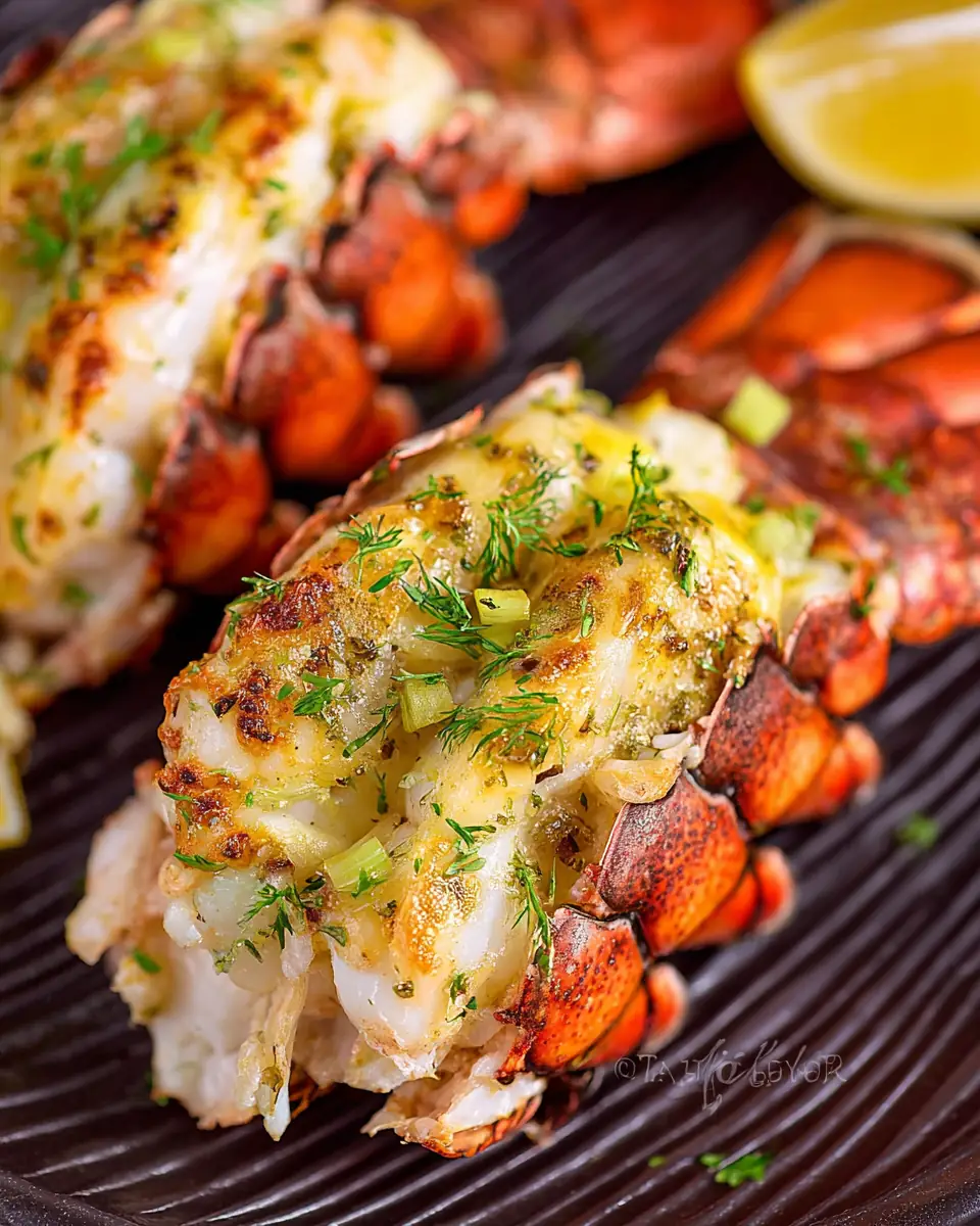 A delicious plate of Air Fryer Lobster Tails