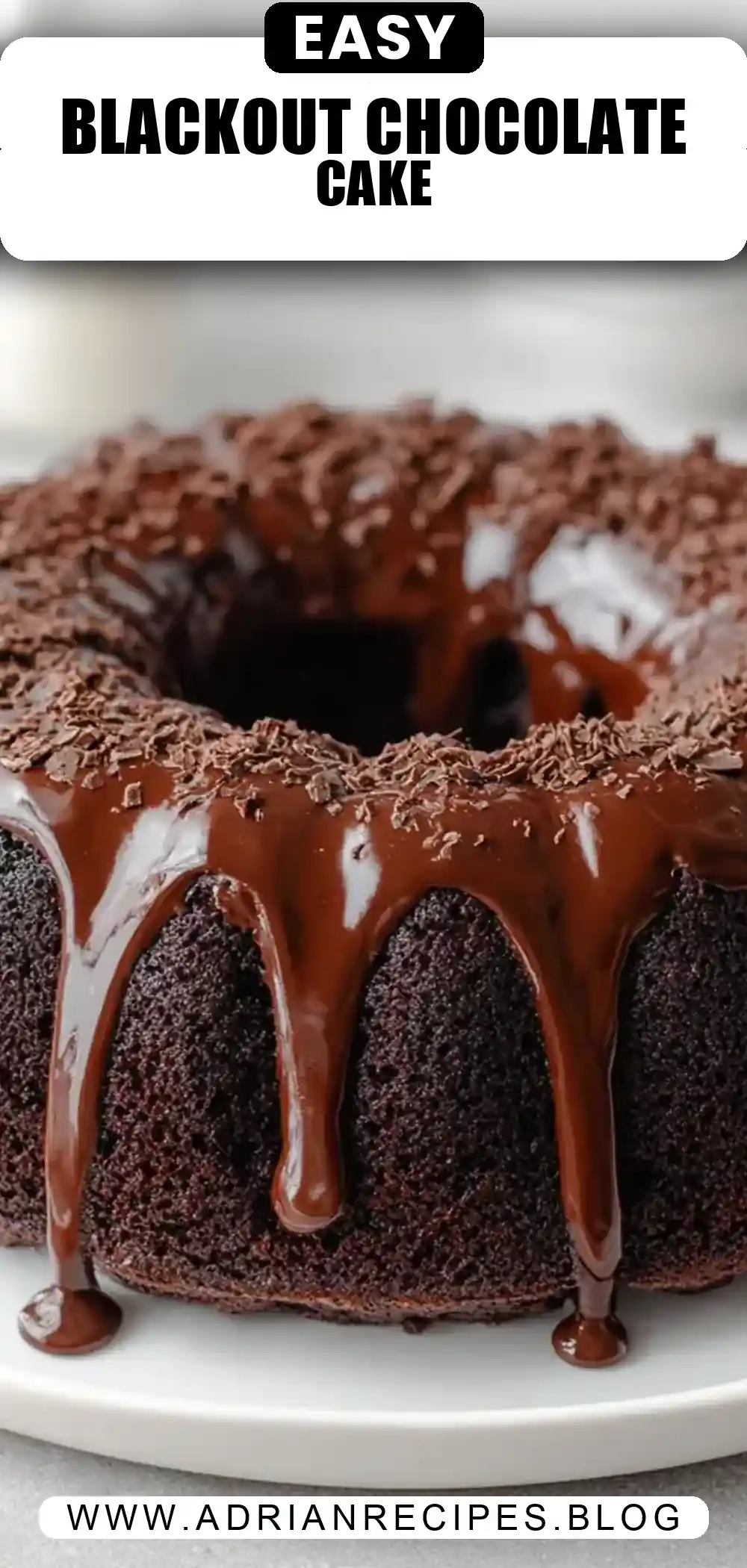 Blackout Chocolate Bundt Cake with Chocolate Ganache Glaze
