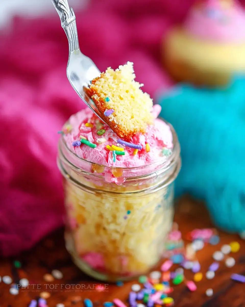 A delicious plate of Cake in a Jar