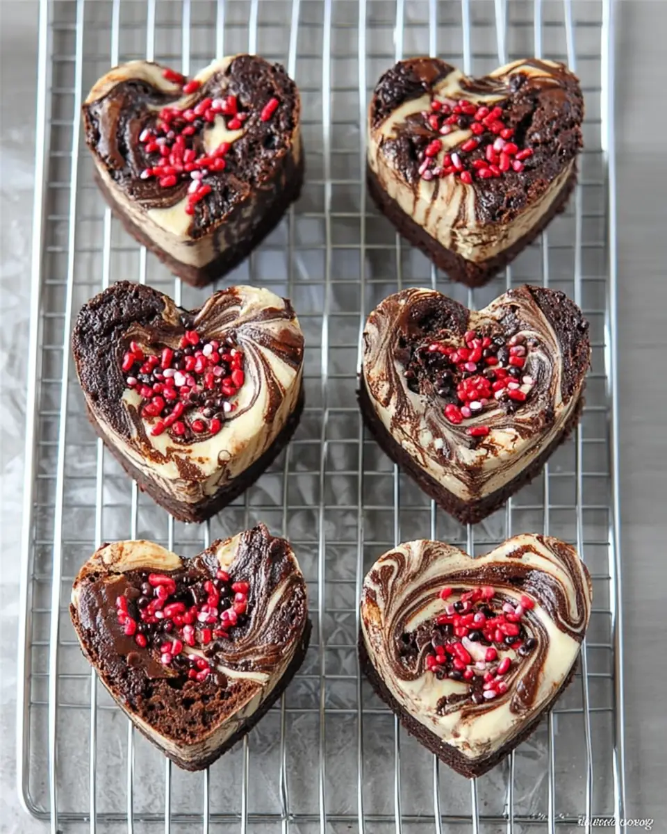 A delicious plate of Cheesecake Brownie Hearts