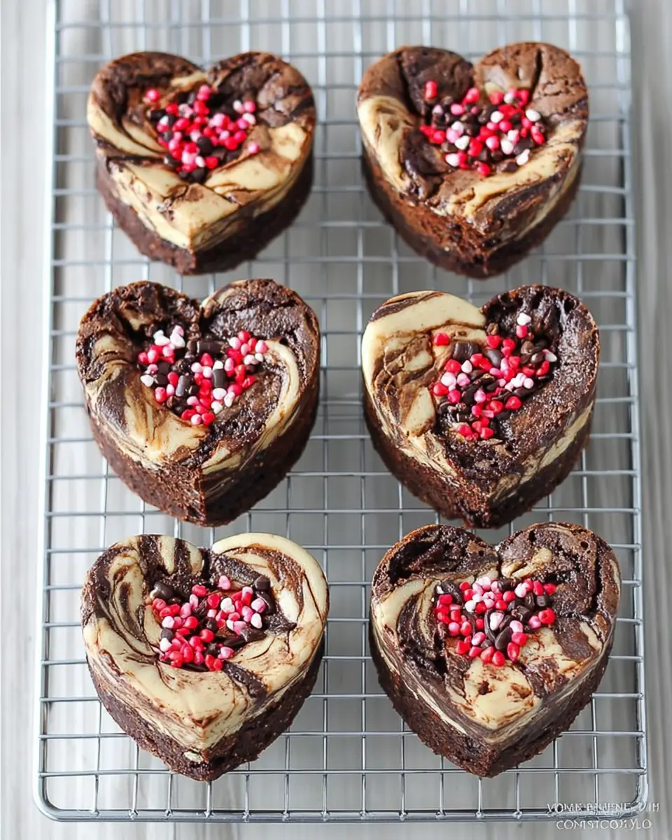 A delicious plate of Cheesecake Brownie Hearts