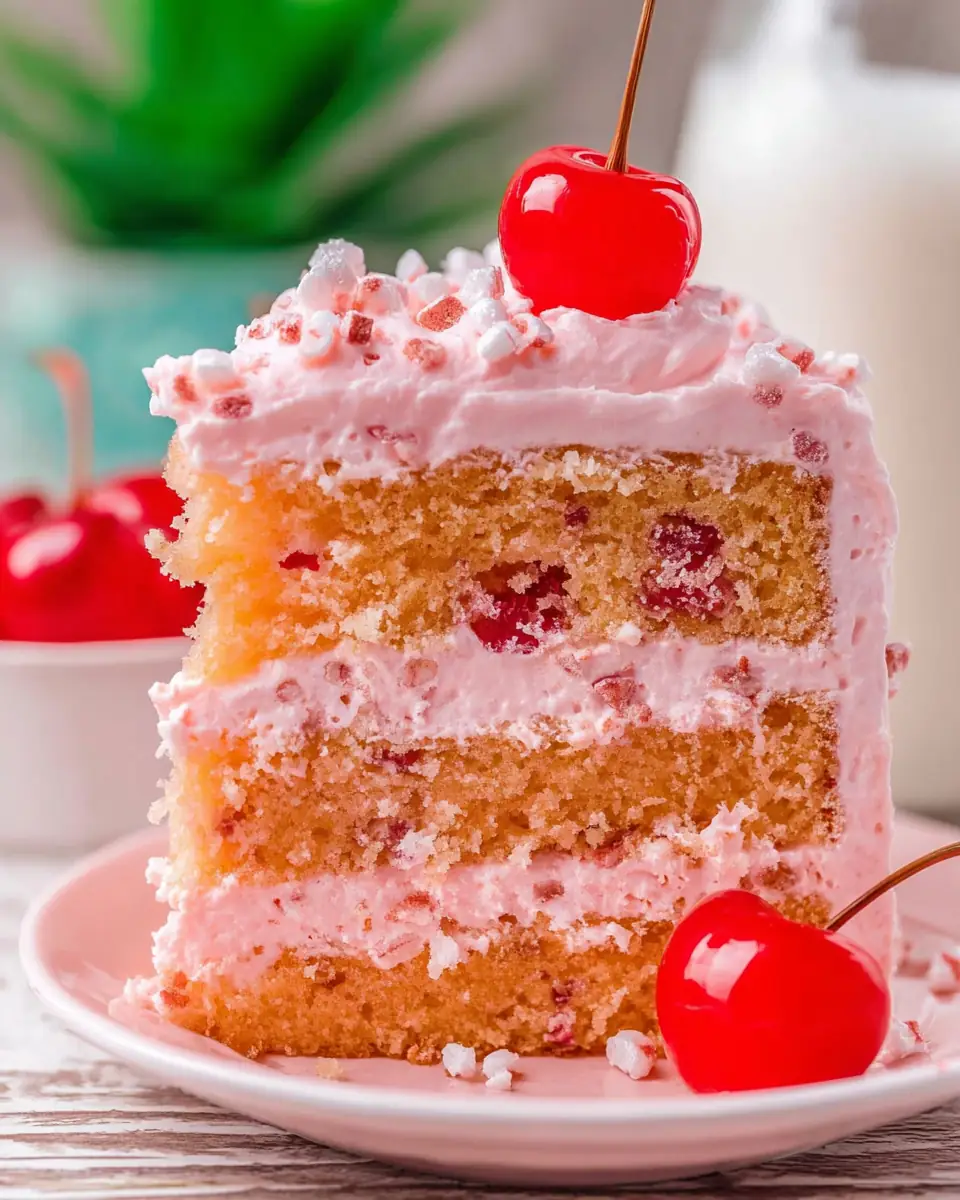 A delicious plate of Cherry Chip Cake