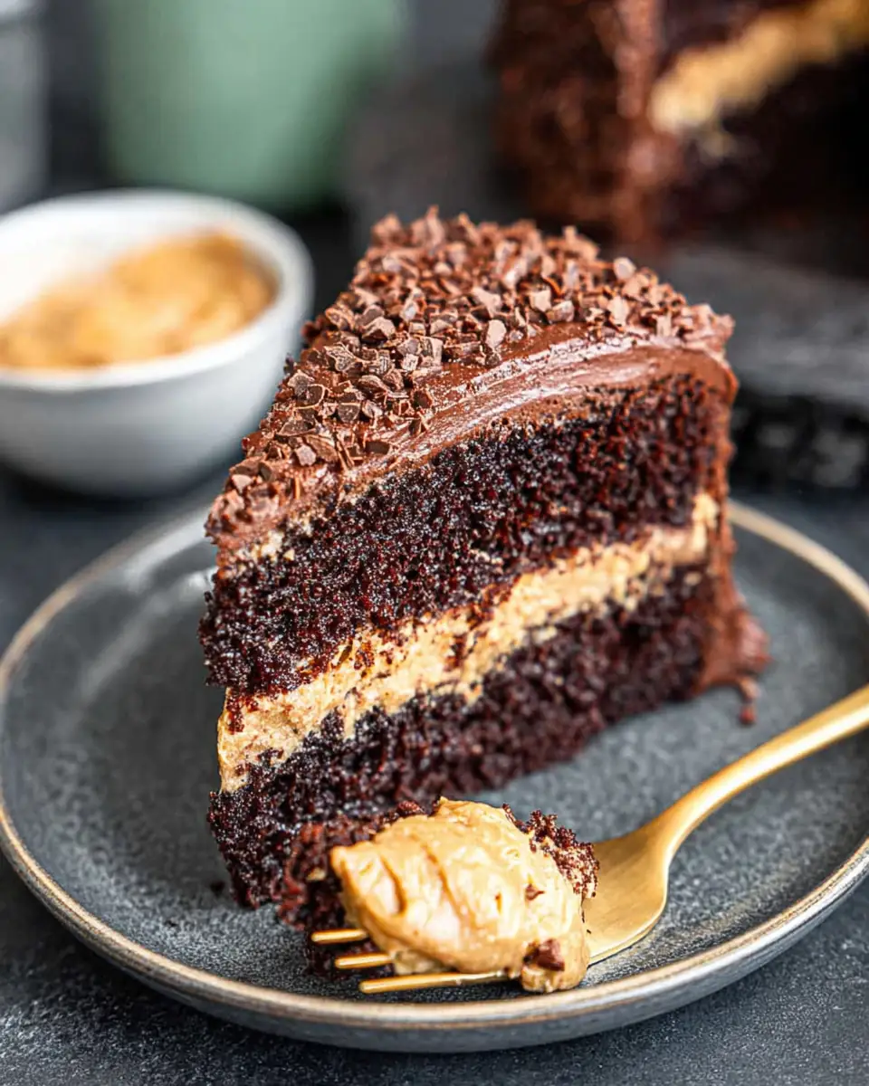 A delicious plate of Chocolate Cake with Chocolate Frosting