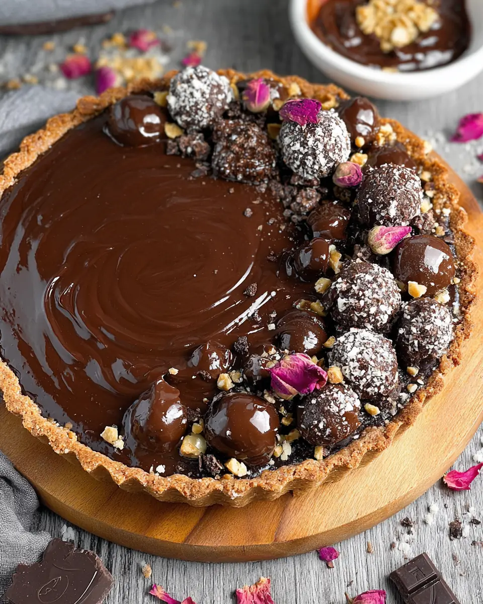 A delicious plate of Chocolate Ganache Tart