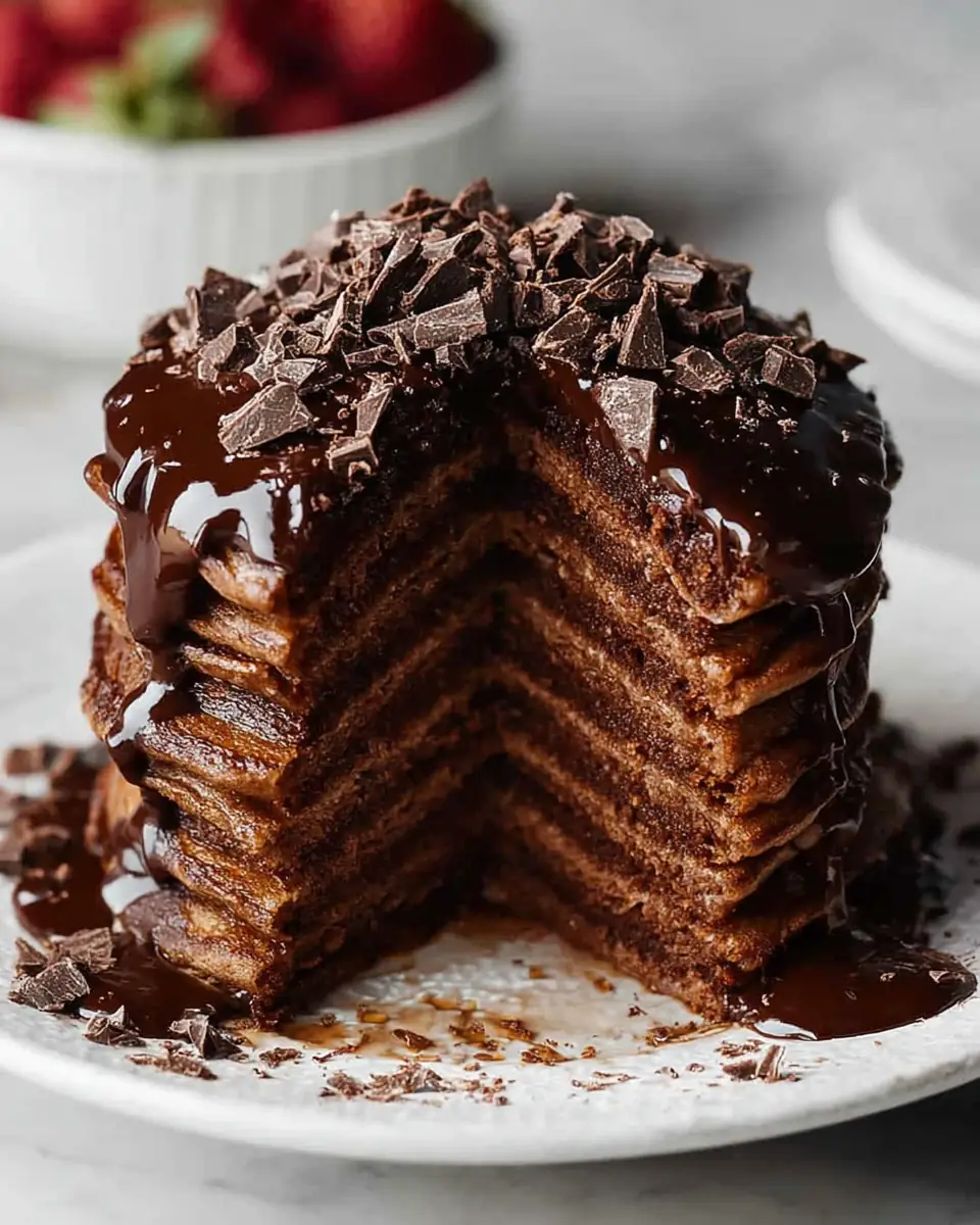 A delicious plate of Chocolate Pancakes
