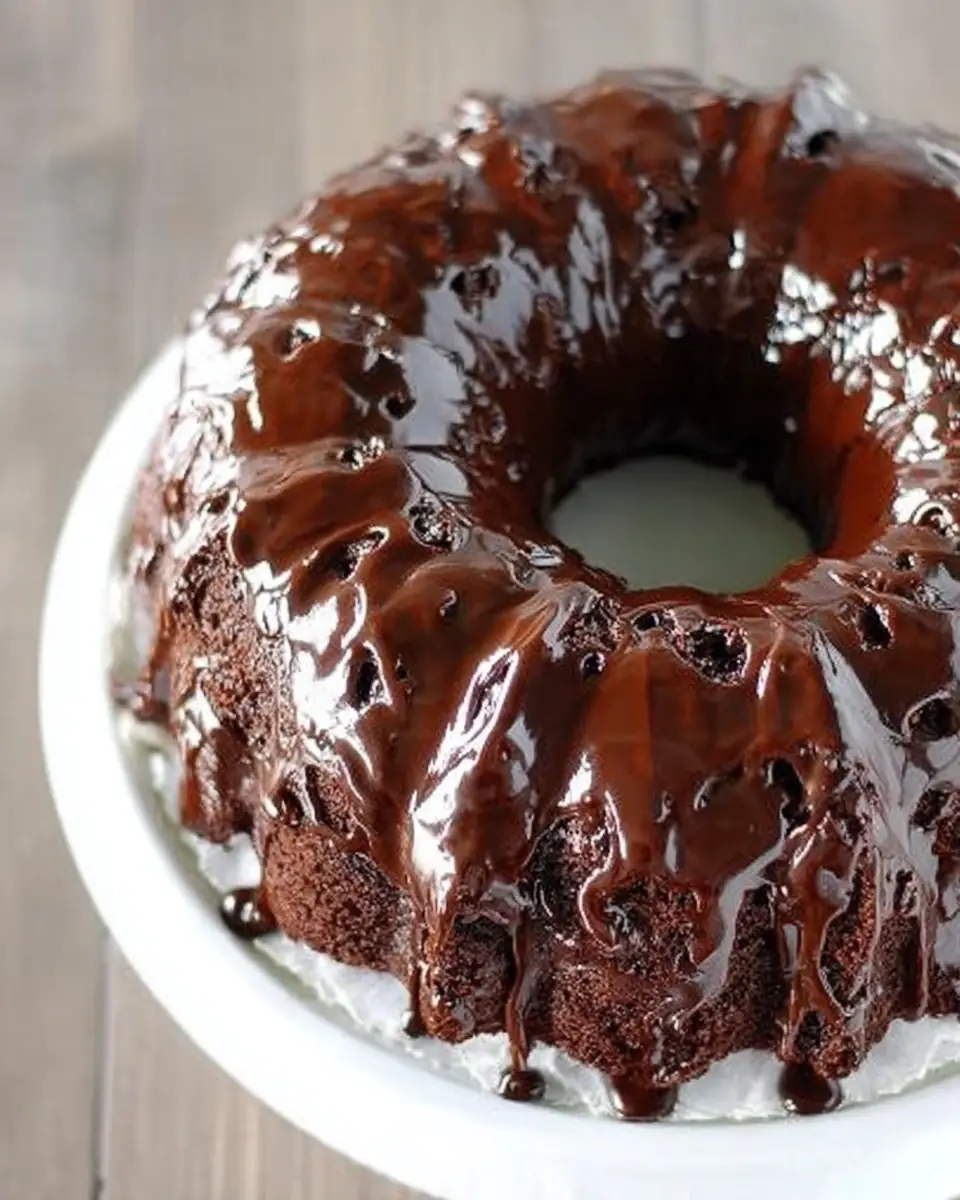 A delicious plate of Chocolate Sour Cream Bundt Cake