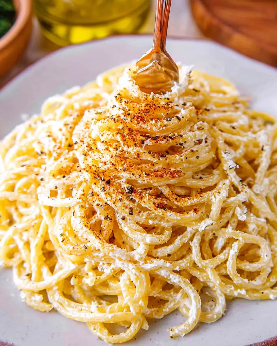 A delicious plate of Cream Cheese Pasta