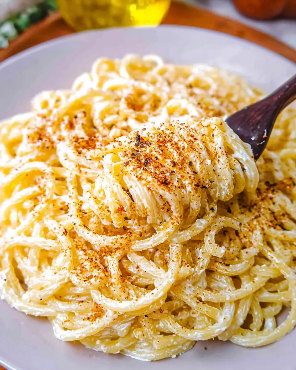 A delicious plate of Cream Cheese Pasta