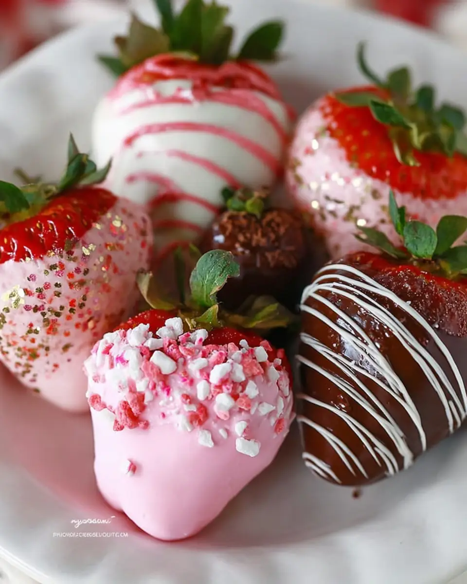 A delicious plate of Easy Chocolate Covered Strawberries