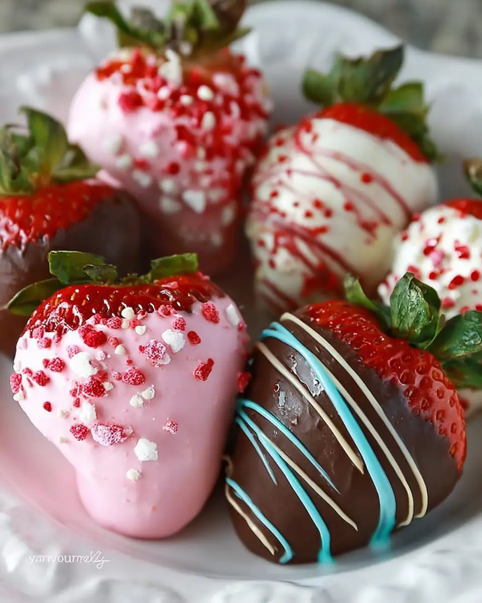 A delicious plate of Easy Chocolate Covered Strawberries