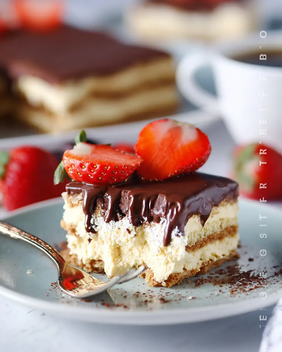 A delicious plate of Eclair Cake