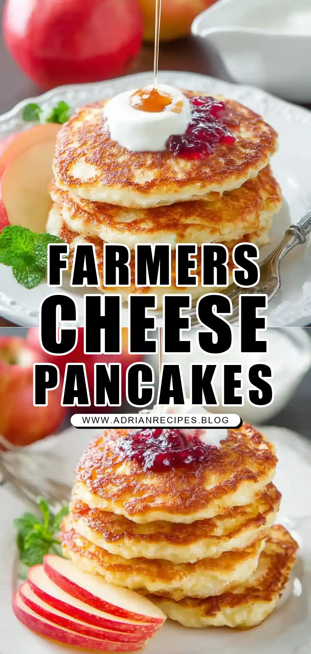 Farmers Cheese Pancakes with Apple (Syrniki)