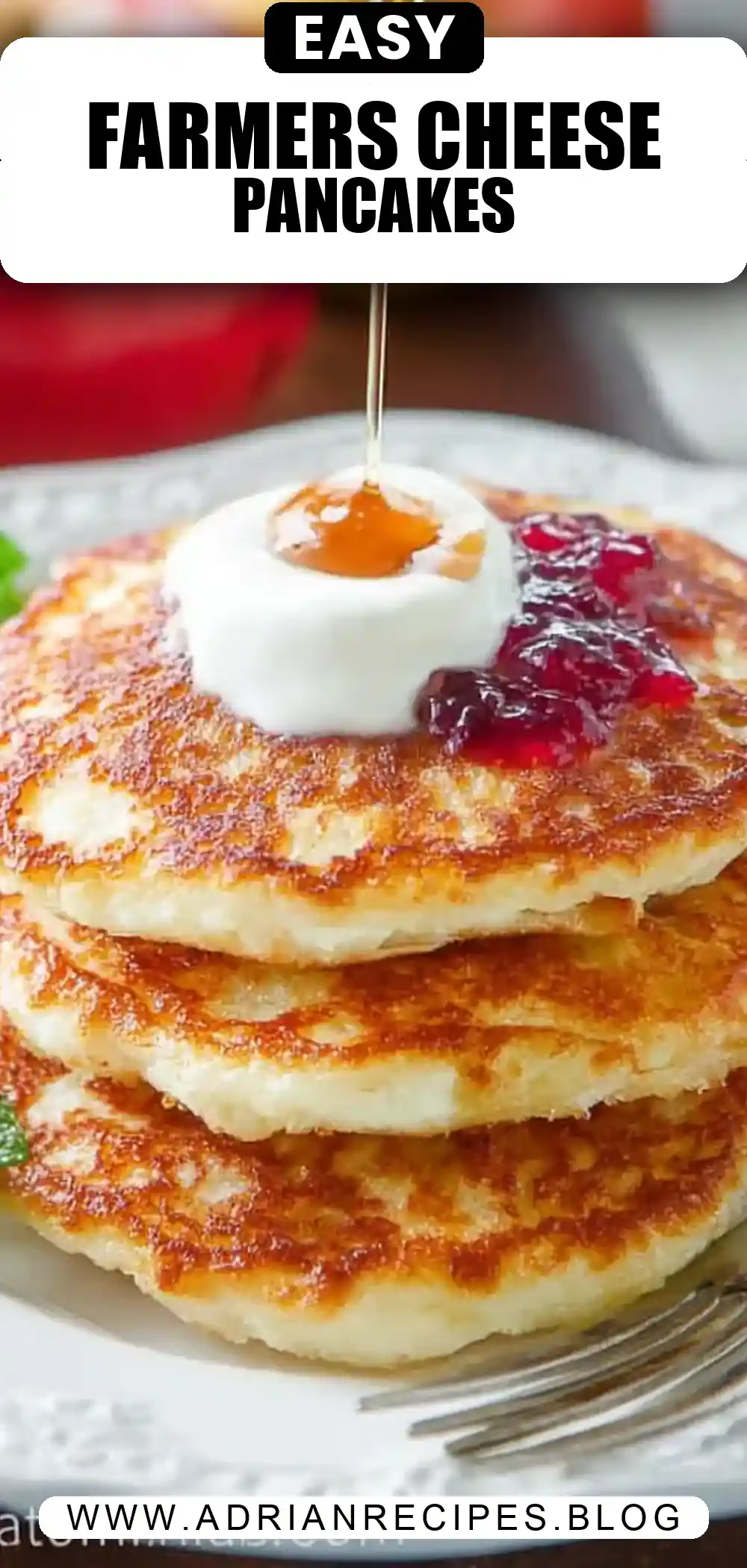 Farmers Cheese Pancakes with Apple (Syrniki)