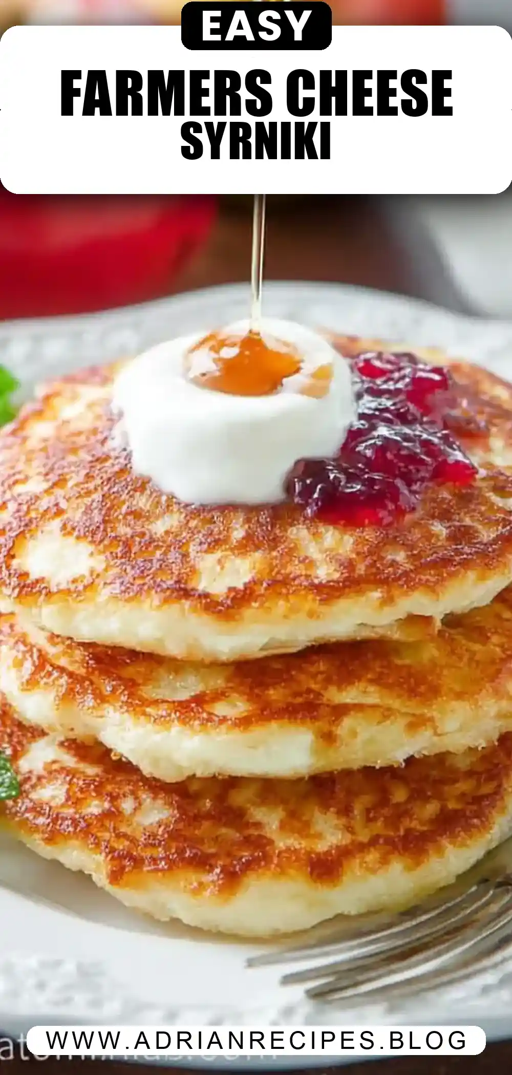 Farmers Cheese Pancakes with Apple (Syrniki)