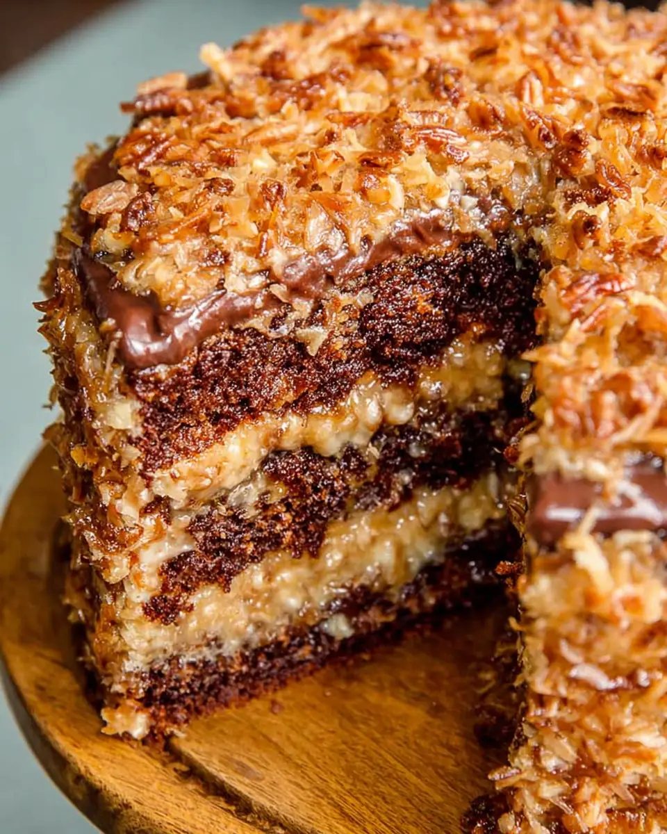 A delicious plate of German Chocolate Cake Recipe