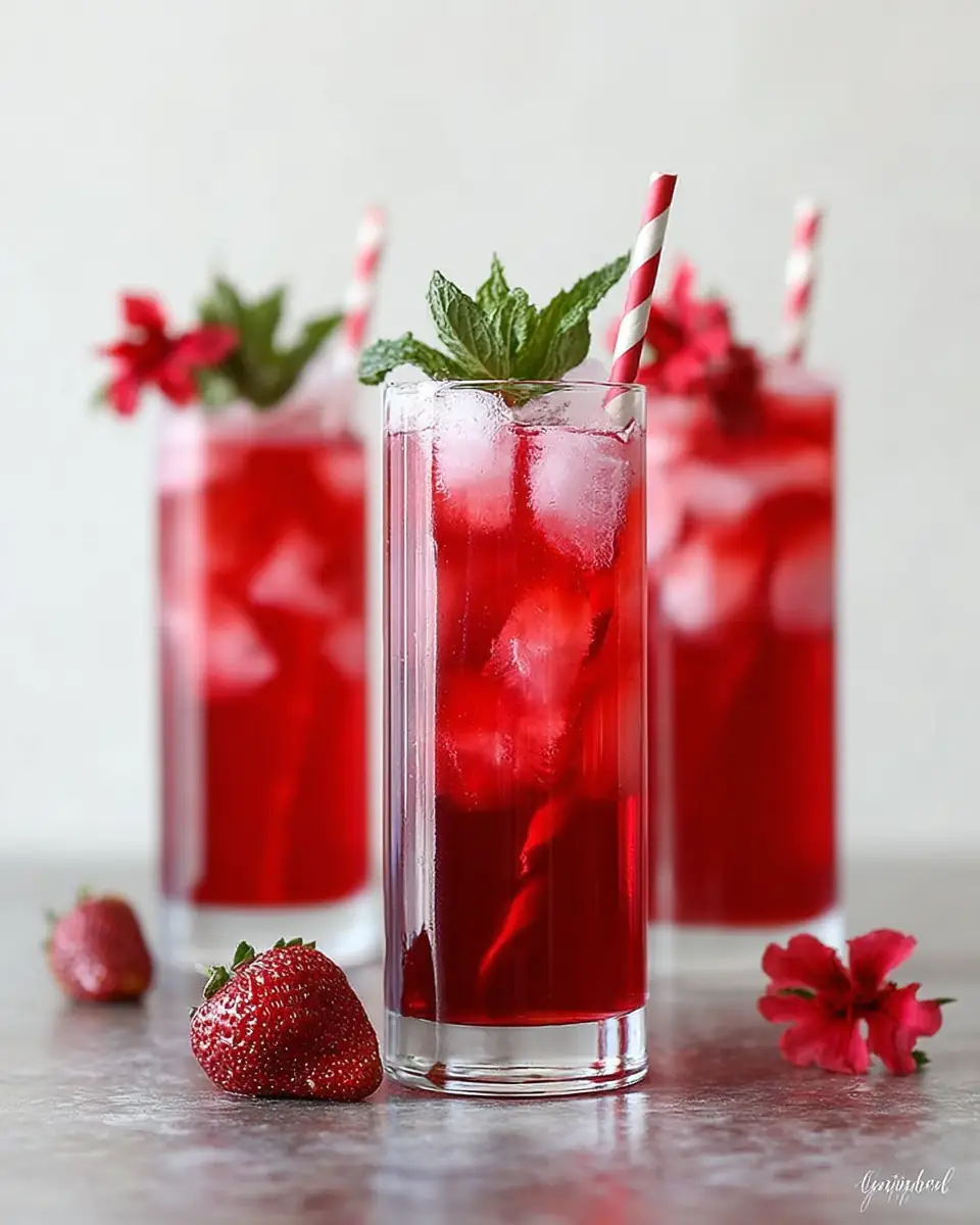 A delicious plate of Hibiscus Iced Tea Cocktail