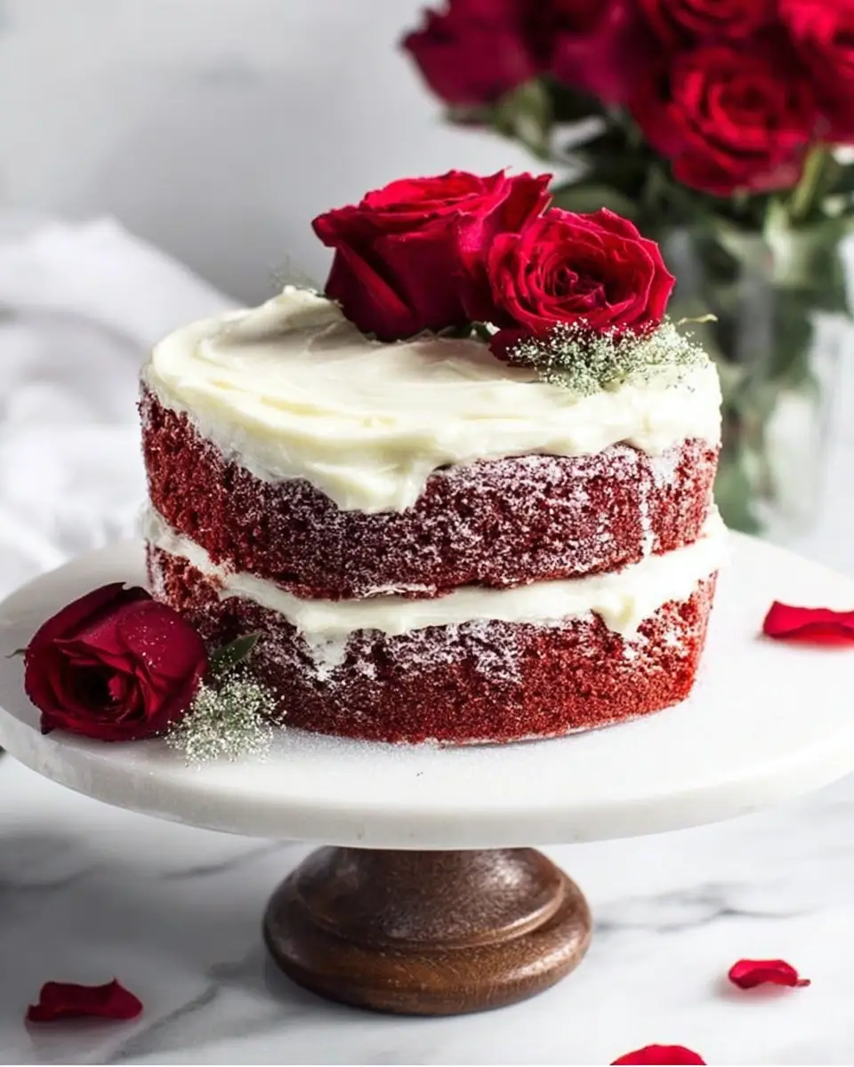 A delicious plate of Homemade Red Velvet Cake Recipe