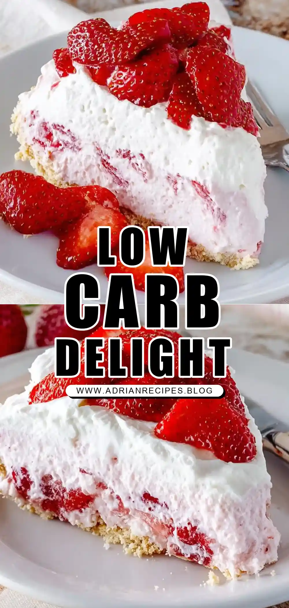 Low Carb No Bake Strawberry Cream Pie
