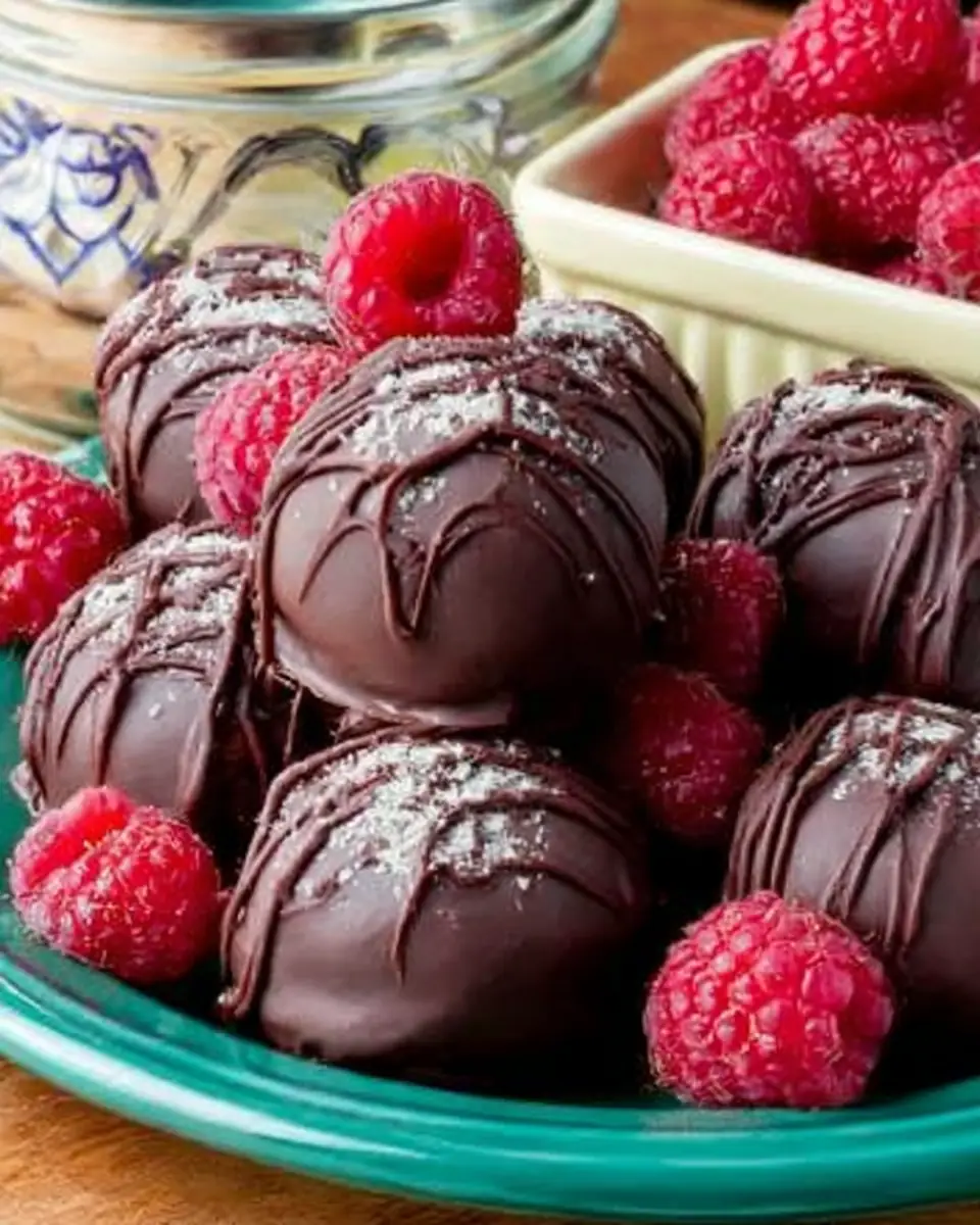A delicious plate of Low Carb Dairy-Free Raspberry Truffles
