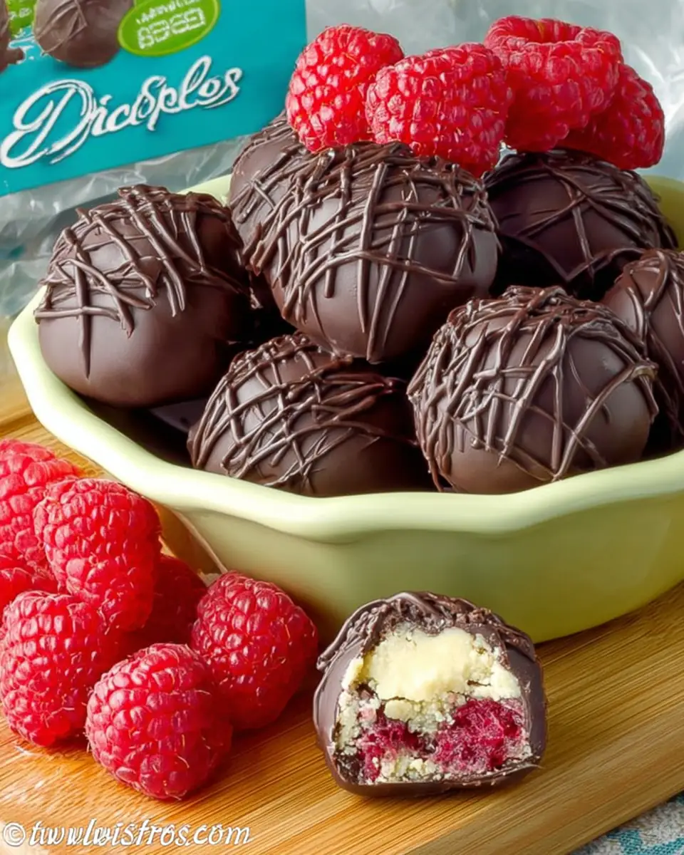 A delicious plate of Low Carb Dairy-Free Raspberry Truffles