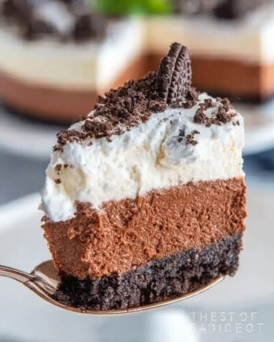 A delicious plate of Oreo Mousse Cake