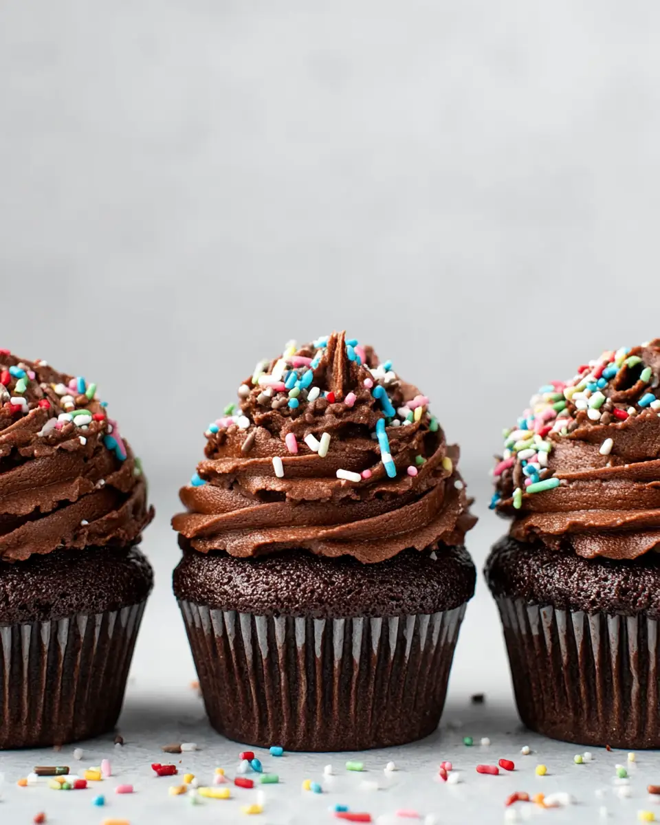 A delicious plate of Quick & Easy Chocolate Cupcakes