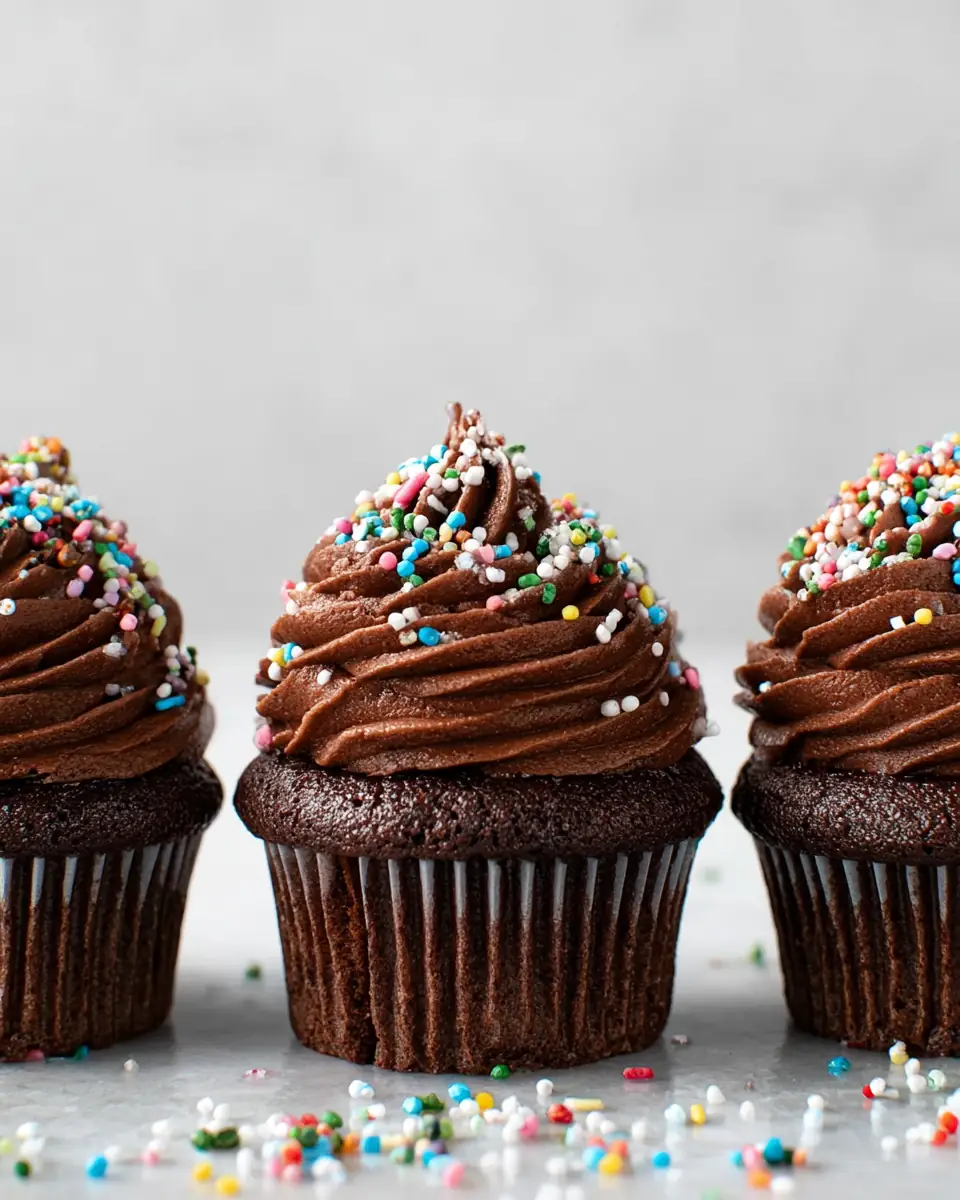 A delicious plate of Quick & Easy Chocolate Cupcakes