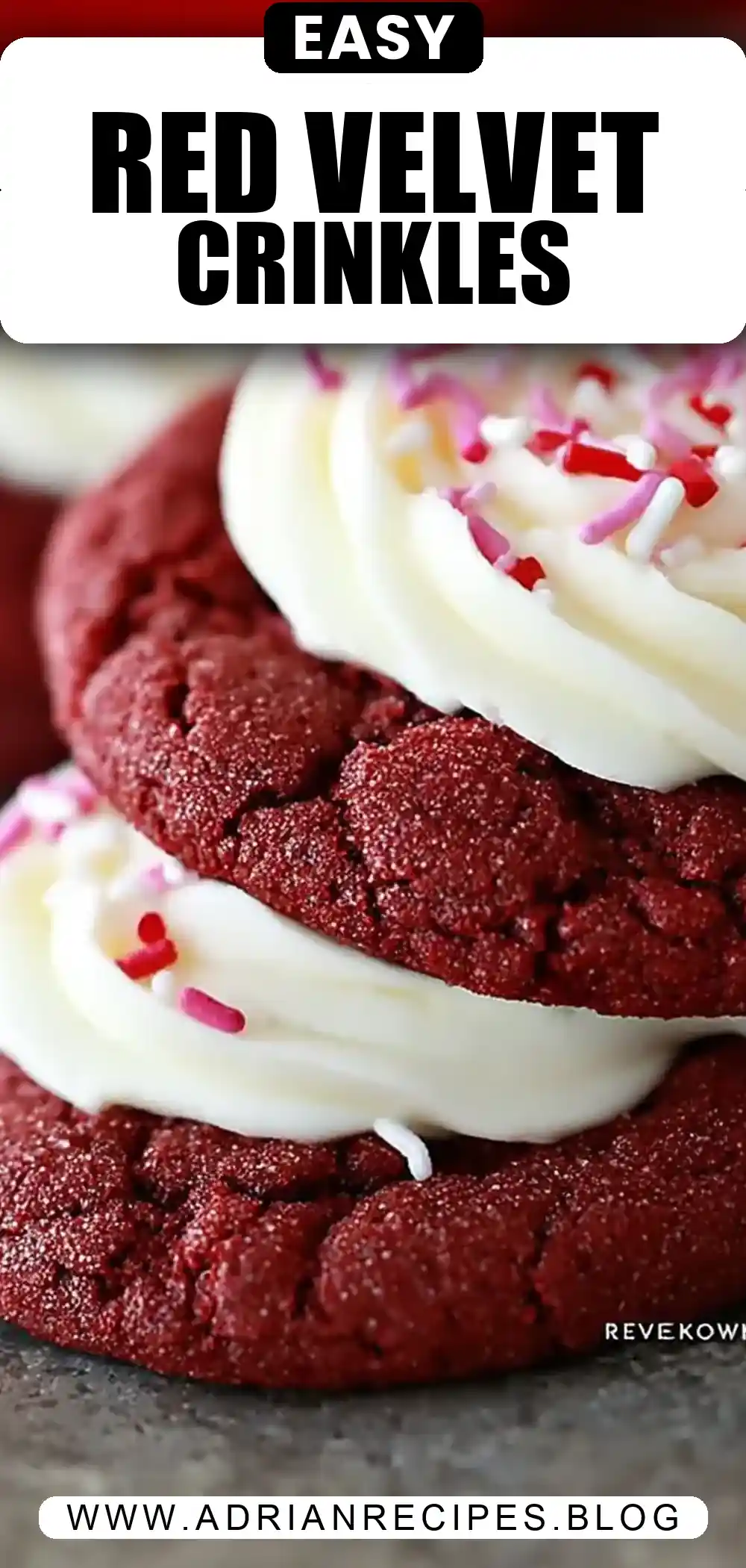 Red Velvet Cake Mix Crinkle Cookies
