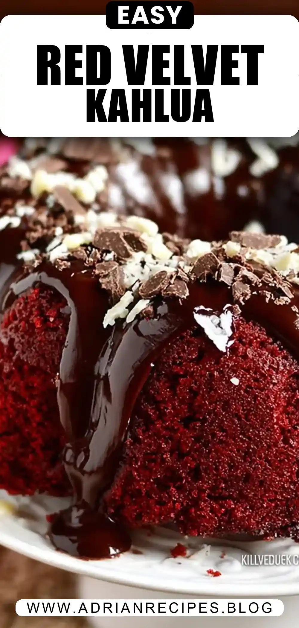 Red Velvet Bundt Cake with Kahlua Ganache