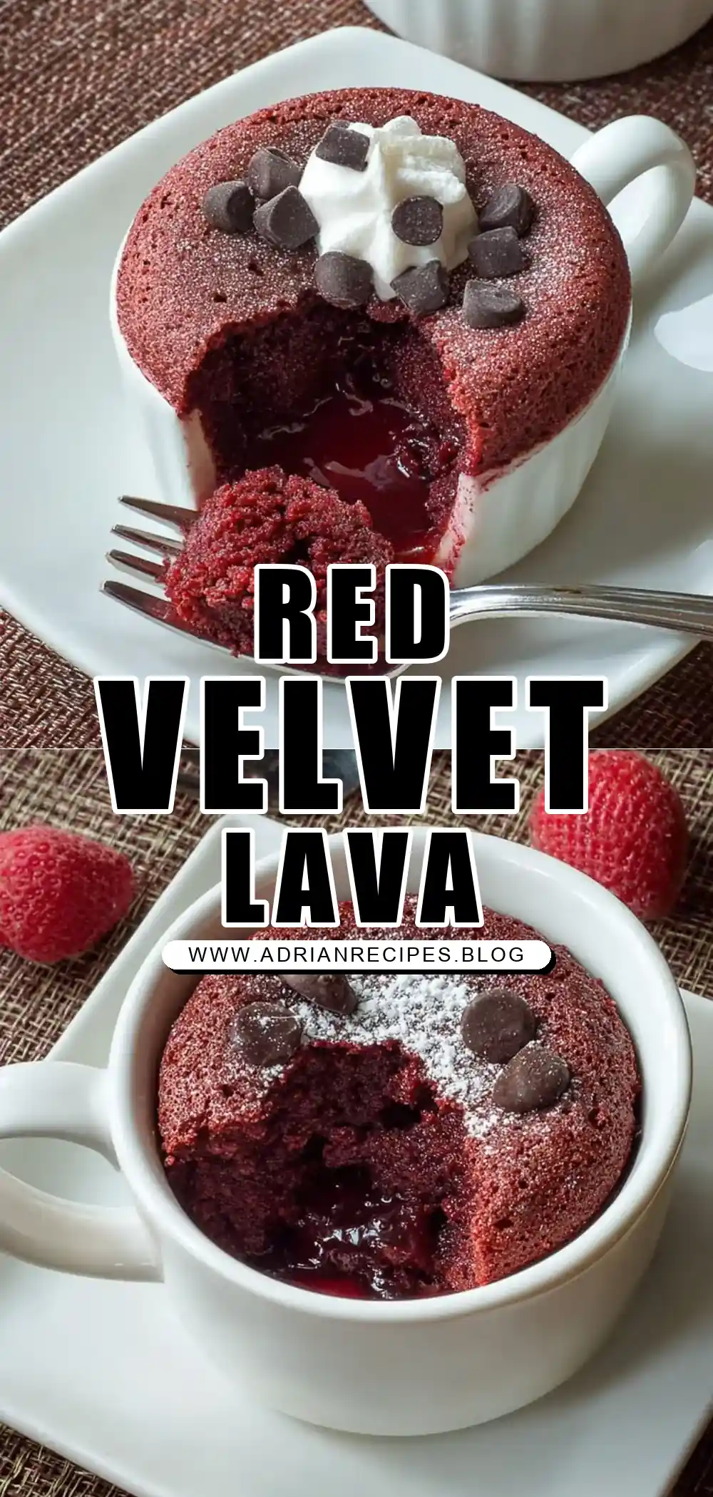 Red Velvet Molten Lava Mug Cake