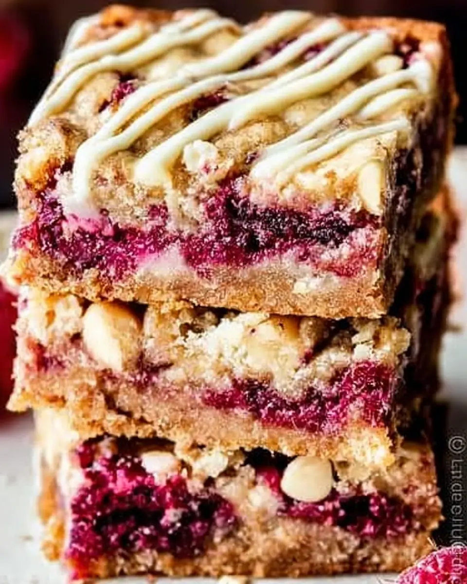 A delicious plate of Raspberry White Chocolate Blondies