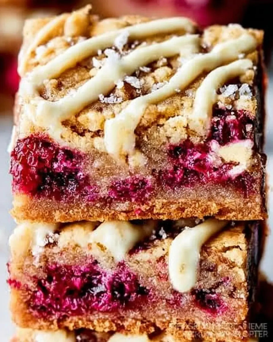A delicious plate of Raspberry White Chocolate Blondies