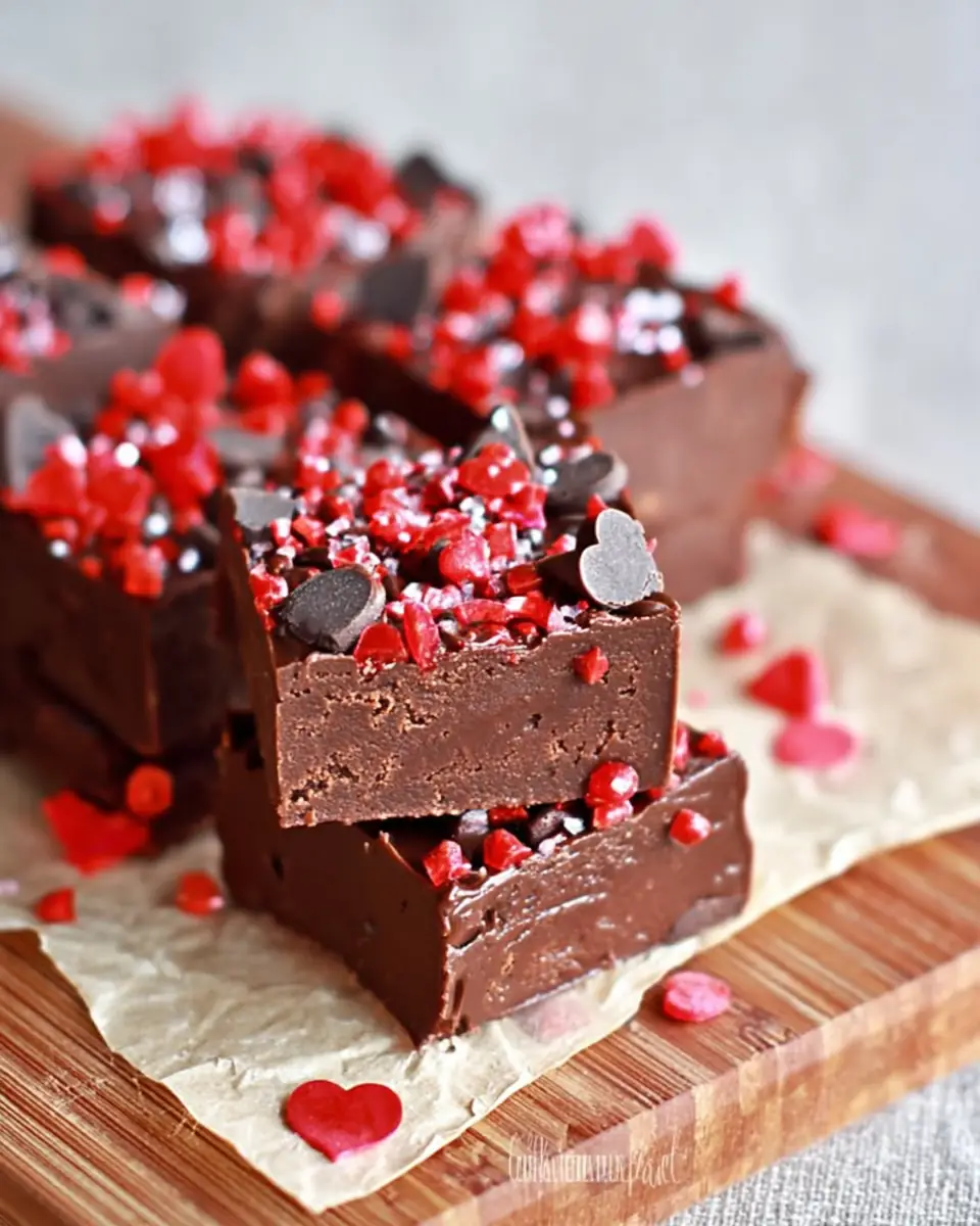 A delicious plate of Red Hot Dark Chocolate Fudge