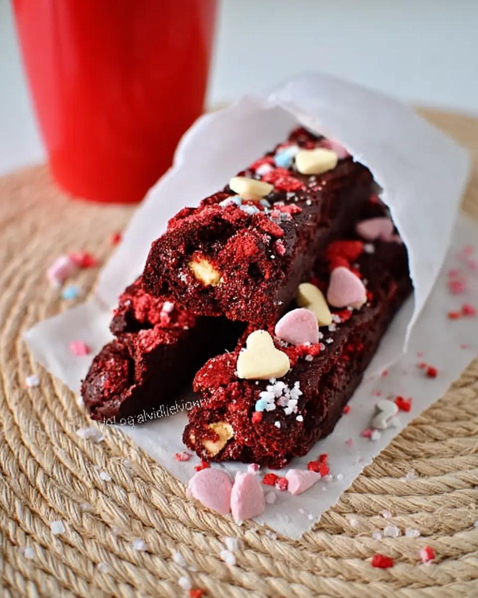 A delicious plate of Red Velvet Biscotti