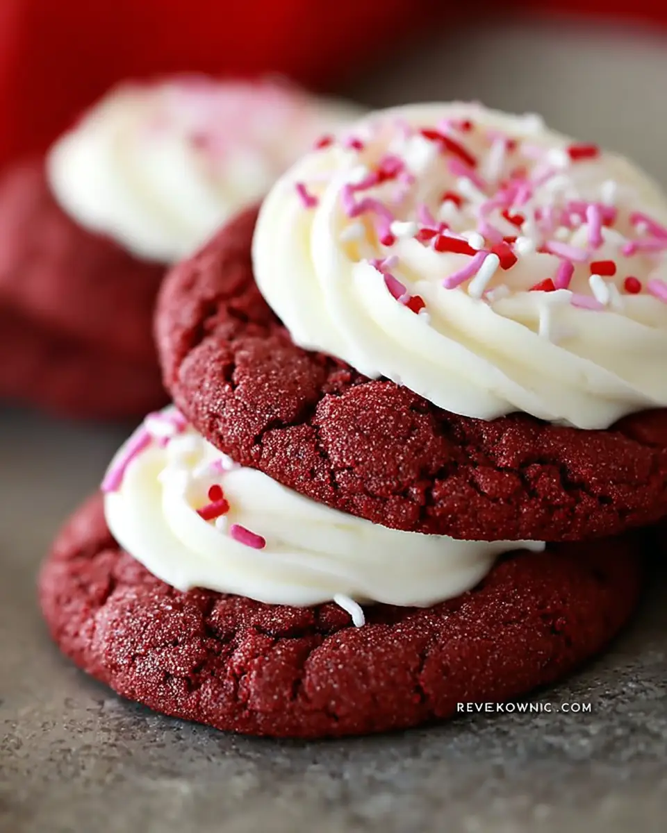 A delicious plate of Red Velvet Cake Mix Crinkle Cookies