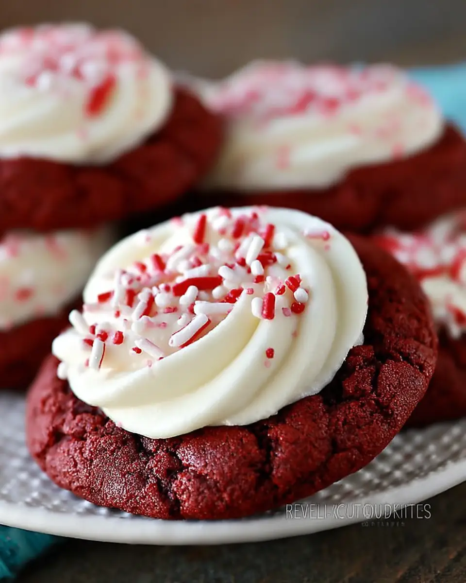 A delicious plate of Red Velvet Cake Mix Crinkle Cookies