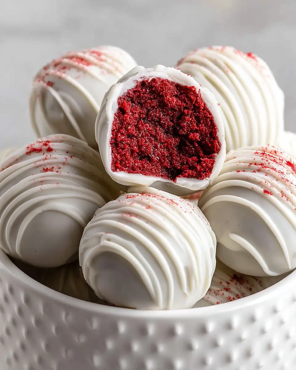 A delicious plate of Red Velvet Cake Pops