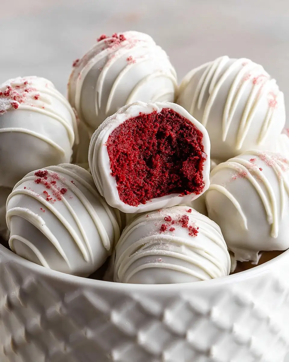 A delicious plate of Red Velvet Cake Pops