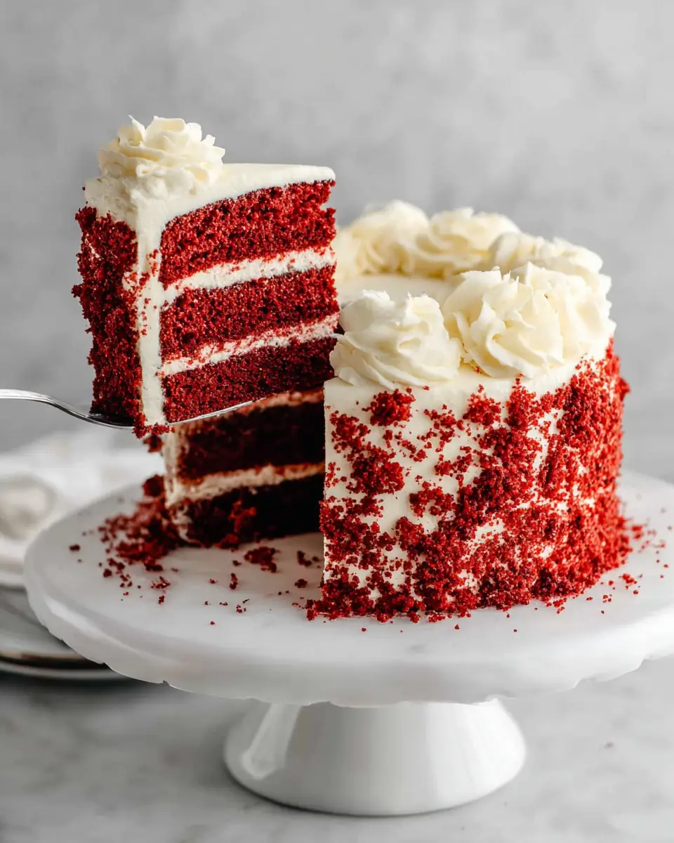 A delicious plate of Red Velvet Cake
