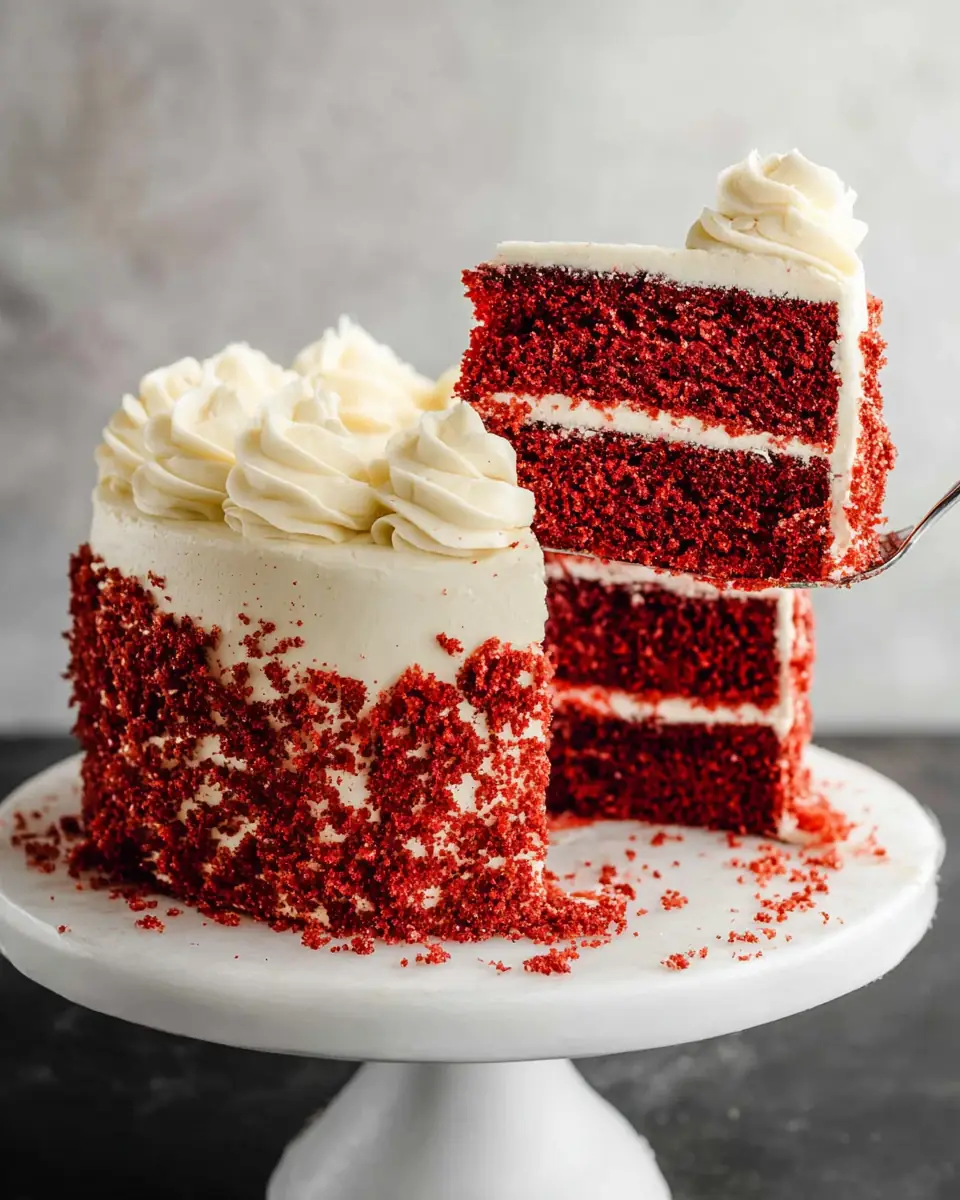 A delicious plate of Red Velvet Cake