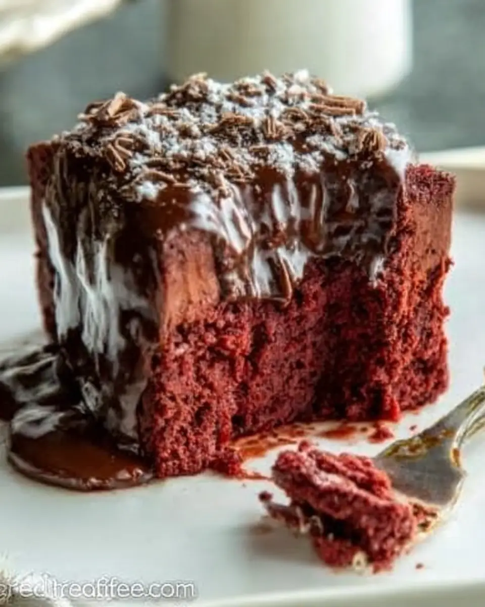 A delicious plate of Red Velvet Cheesecake Recipe