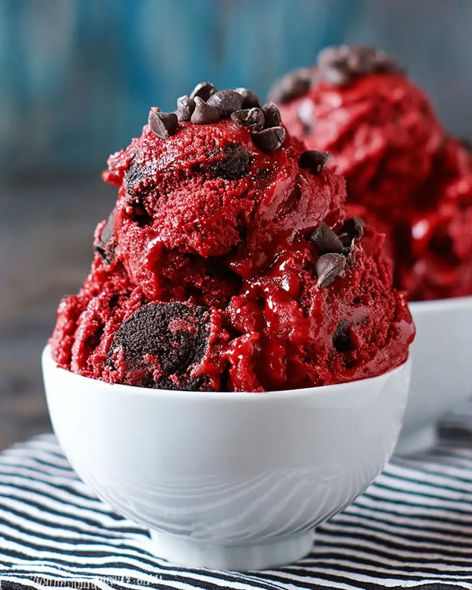 A delicious plate of Red Velvet Cookie Dough