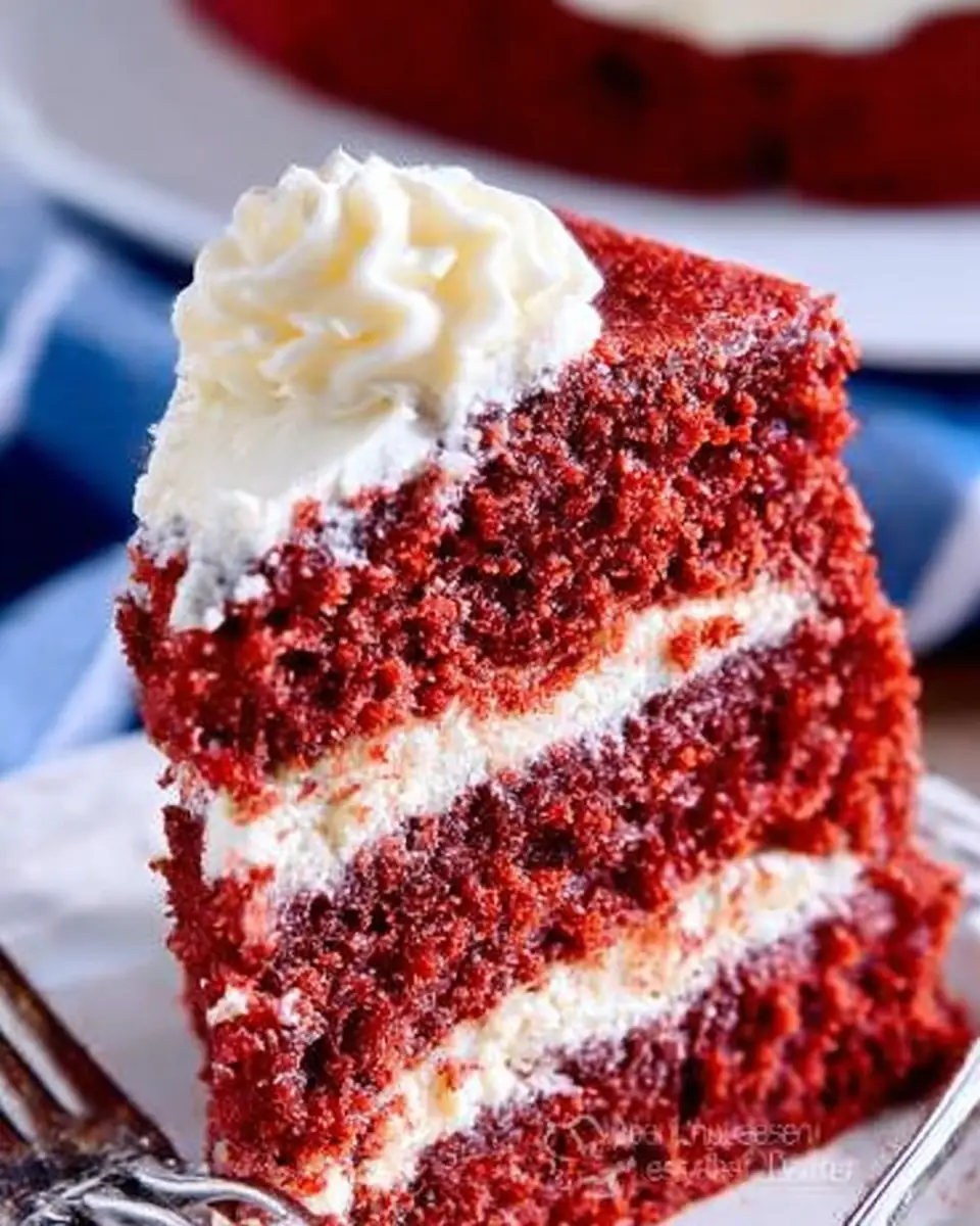 A delicious plate of Red Velvet Cream Cheese Brownies
