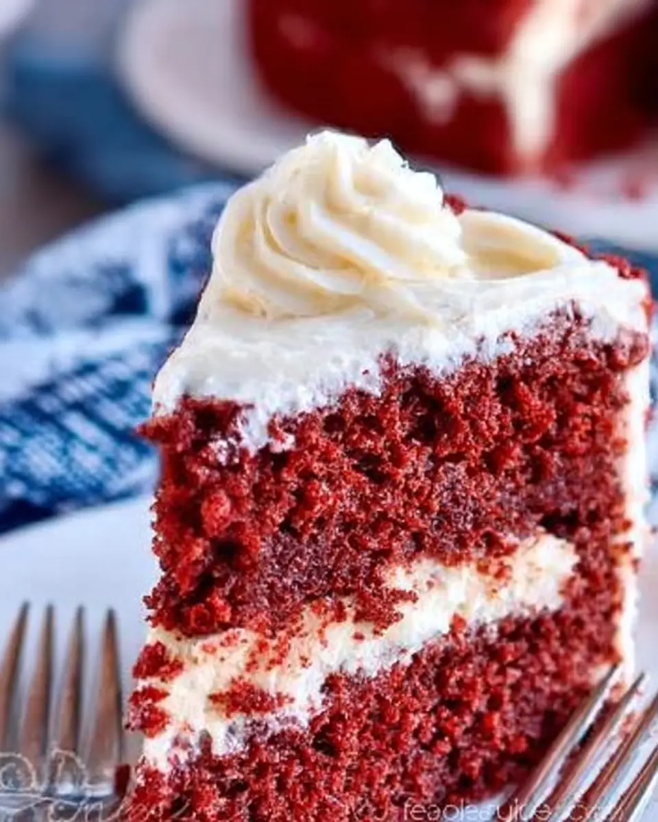 A delicious plate of Red Velvet Cream Cheese Brownies